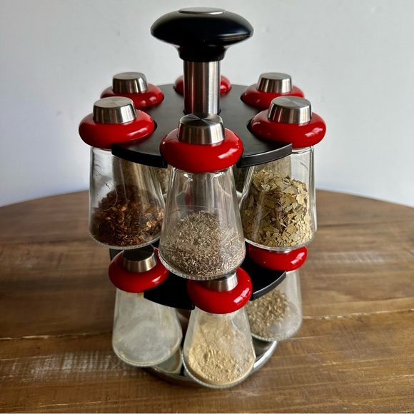 Vintage Sur La Table 11 Piece Spice Rack Container Round 360 Degree - Picture 9 of 9